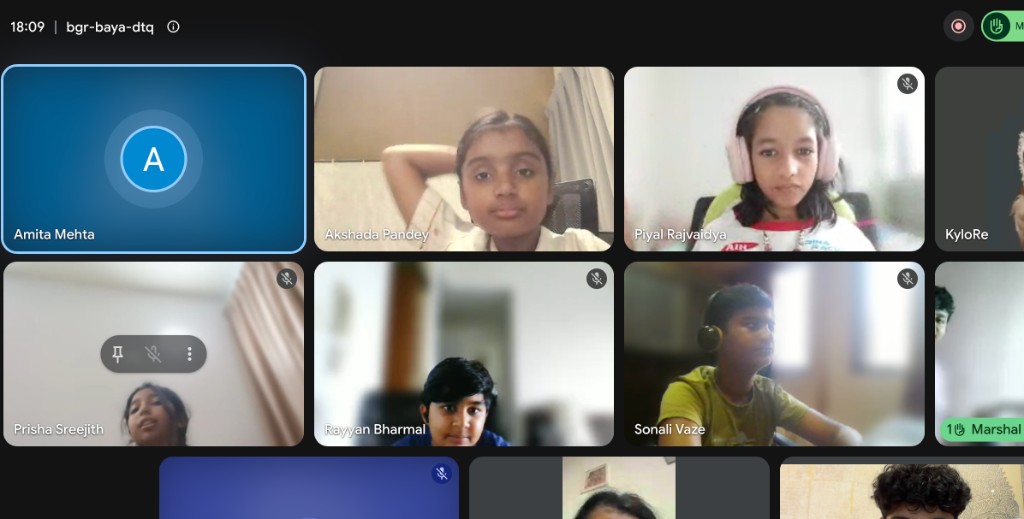 Students collaborating during a virtual learning session